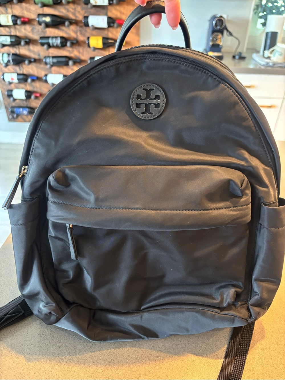 Tory Burch Black Nylon Logo Backpack